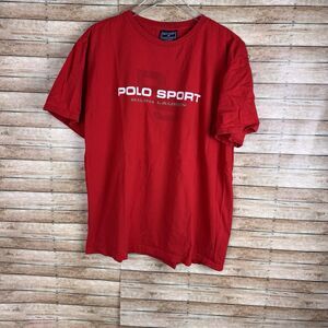 Vintage 90’s Polo Sport Ralph Lauren Athletic Graphic Red T-Shirt Men’s Size Lrg